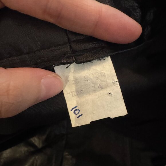 vintage black leather skirt size small / medium - a line / midi - Picture 8 of 10